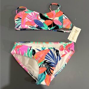 Raisins Tropical Print Kids Bikini size 7 two piece